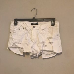 REWASH white distressed jeans shorts